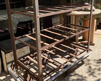 Patinated Iron Factory Cart