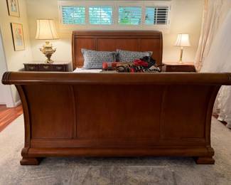 King Size Sleigh Bed, Traditional Bedside Chests of Drawers