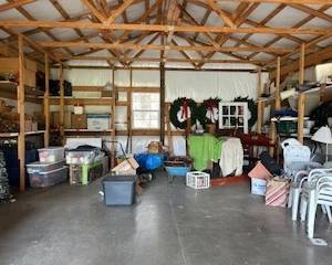 the property has a large shed with a variety of finds