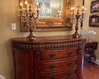 	#39	Pulaski Demilune Chest w/marble top  62x20x42	 $225.00 		