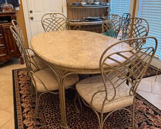 	#1	Heavy Marble top table with 6 chairs 65x44x29	 $200.00 	Beautiful, like new condition!		