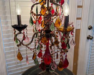 	#24	Multi Colored Crystal Lamp 31"H	 $125.00 				