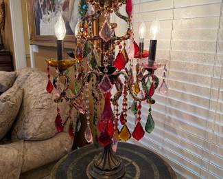 	#23	Multi Colored Crystal Lamp 31"H	 $125.00 				