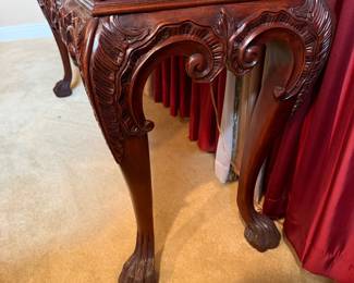 	#15	Georgian Mahogany Marble Overlay Top Console Table 60x20x34	 $225.00 				