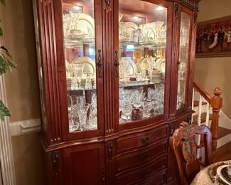	#40	Furniture of America Cherry Lighted 2 piece china cabinet 71x15x90	$425.00 				