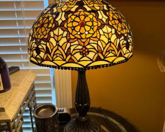 	#20	Heavy Stained glass Lamp 26"H	 $125.00 				
