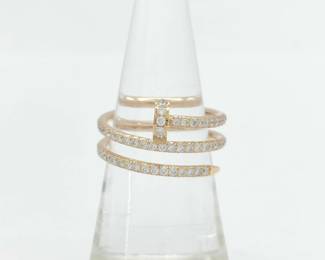 This iconic Cartier Juste un Clou ring is crafted in solid 18K gold and features the signature nail motif, accented with brilliant diamonds that create refined brilliance and modern elegance. The sculptural design transforms a simple nail form into a bold and instantly recognizable statement of Cartier’s innovative aesthetic. Featuring the highly sought-after diamond-set configuration, this ring represents a more collectible and desirable example from Cartier’s renowned Juste un Clou collection.