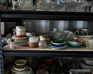 Dishes and glasses, stoneware