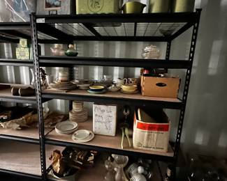 Kitchen, dishes and metal canisters