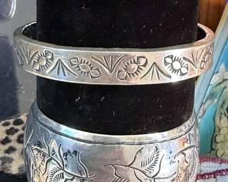Native American sterling cuff bracelets