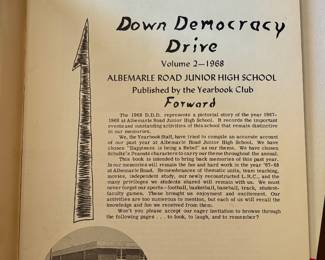 33 Yearbooks from Albemarle Junior High School in Charlotte (1968 - 1997) This collection includes yearbooks spanning from 1968 to 1997, with some years featuring two copies.