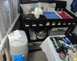 Baby Changing Table, Baby Gate and Diaper Genie