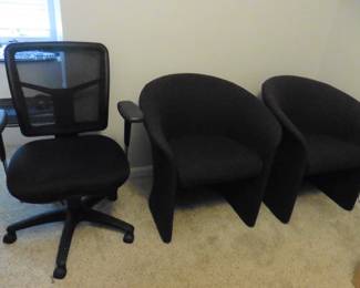 Desk Chair and Upholstered Accent Chairs