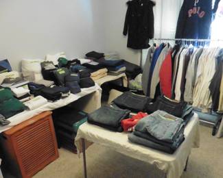 Clothing, Sheets, Hamper and Aerobic Stepper