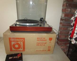 Vintage stereo gear including Thorens turntable