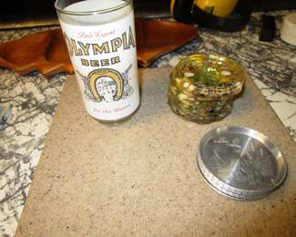 Vintage bar with beer, tiki and other collectibles