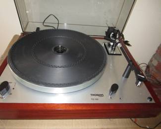 Vintage stereo gear including Thorens turntable