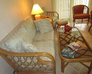 Paul Frankl era Rattan set (recovered in the 1980's)