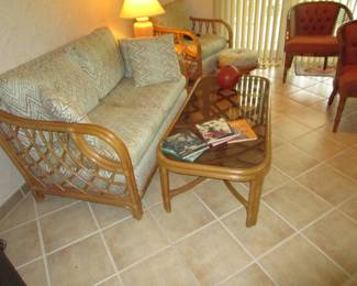 Paul Frankl era Rattan set (recovered in the 1980's)