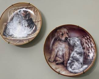 Cat and dog Knowles plates