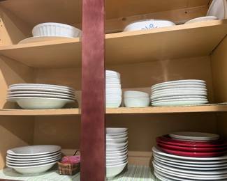 Set of white dishes