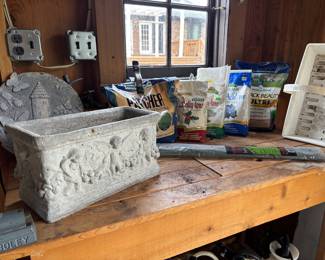 Cement planter garden fertilizer 