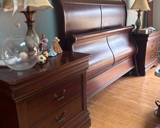 Nightstands and sleigh bed
