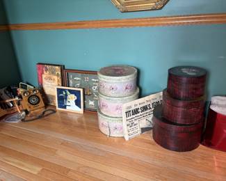 Hat, boxes, and home decor