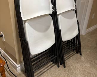 Set of eight folding chairs