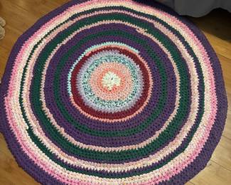 Crocheted rag rug