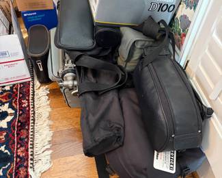 Multiple pieces of camera equipment