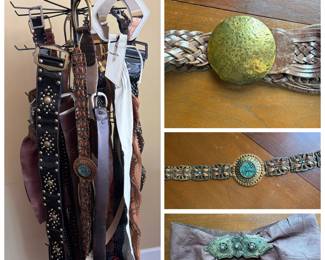 Large collection of belts