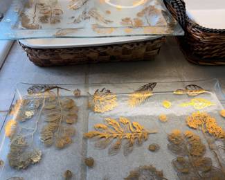 Mid Century Modern glass serving trays