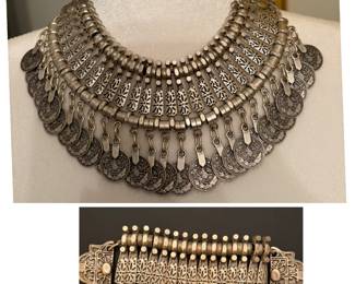 Vintage Turkish coin, necklace, and matching  bracelet