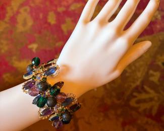 Mardi Gras Bracelet -  Juliana line by DeLizza & Elster (D&E): matching earrings also available)