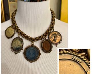 Extasia Intaglio cameo necklace, handcrafted by an artist in California, 