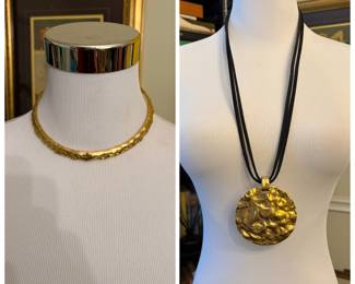 Dolce Vita - signed choker and medallion necklace