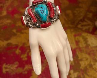 Sterling silver and turquoise bracelet