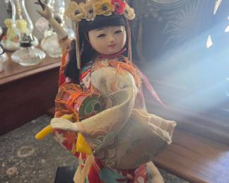 Vintage Japanese Geisha Doll with Drum