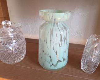 Murano Art Glass Vase with Swirl Pattern