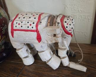 Vintage Wooden Elephant Marionette