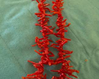 Natural Red Branch Coral Necklace