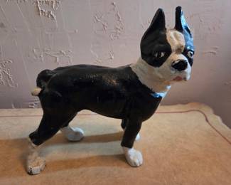 Vintage Hubley Cast Iron Boston Terrier Doorstop