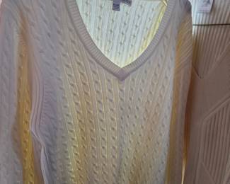 Tommy Hilfiger Cable Knit V-Neck Sweater