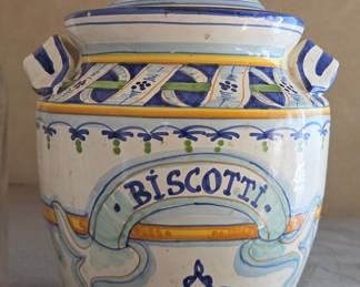 Hand-Painted Italian Ceramic Biscotti Jar