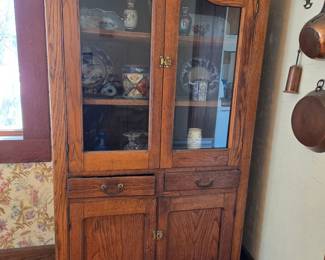 Antique Oak Pie Safe Cabinet