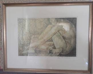 Figurative Study Lithograph by Mary Beth Wellem