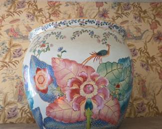 Chinese Export Porcelain "Tobacco Leaf" Fish Bowl Planter