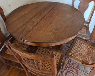 Oak Dining Table and Chairs Set