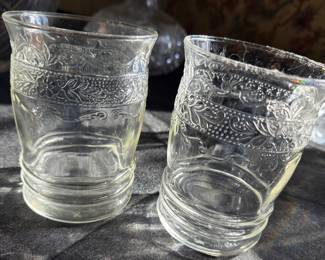 Indiana Glass "Bird and Strawberries" Pattern Tumblers